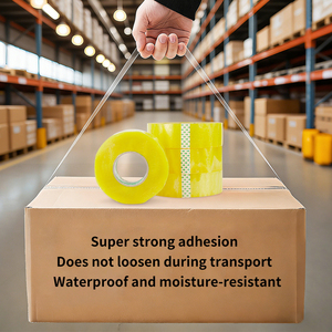 Ruban adhésif transparent jaune RUIQI BOPP sensible à la pression, 230 m <span class=keywords><strong>de</strong></span> long, 4,35 cm <span class=keywords><strong>de</strong></span> large, personnalisable, ruban d'emballage robuste - Product Image 4