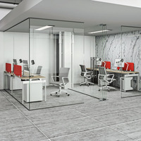 Système de cloisonnement linéaire modulaire, espace de travail de bureau ouvert moderne et écologique, certifié, cadre en MFC blanc, pièce insonorisée