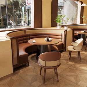 Juego de Mesa y Sillas de Comedor de Madera Maciza para <span class=keywords><strong>Restaurante</strong></span> Occidental, <span class=keywords><strong>Restaurante</strong></span> de Té, <span class=keywords><strong>Restaurante</strong></span> de Hot Pot, Estilo <span class=keywords><strong>Chino</strong></span> Retro, Media Luna de Ratán - Product Image 2