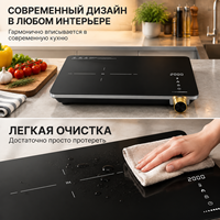 Cuisinière à induction portable 2000W, plaque chauffante électrique à brûleur unique avec commande par bouton rotatif pour la maison, la cuisine, le camping, usine OEM