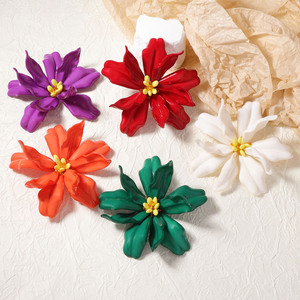 Pendientes florales de flores grandes de tendencia exagerada Bohemia Pendientes de mujer de estilo festivo de moda - Product Image 1