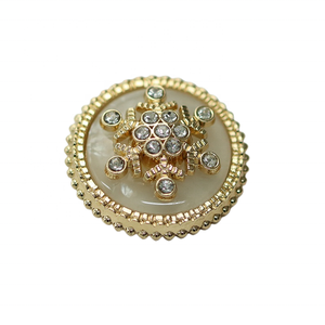 สวารอฟสกี้หินคริสตัลหรูหรา,ก้านตะปูติดกระดุมมุกฉลุลายเข็มเย็บผ้าเครื่องประดับโลหะสำหรับเสื้อโค้ท - Product Image 2