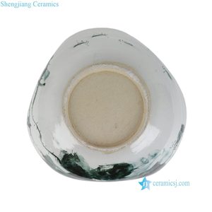 RZTZ12-L Maceta con Borde Irregular Pintada a Mano Estilo Tinta de Suminera, Pecera Artística con <span class=keywords><strong>Pintura</strong></span> Subesmalte - Product Image 6