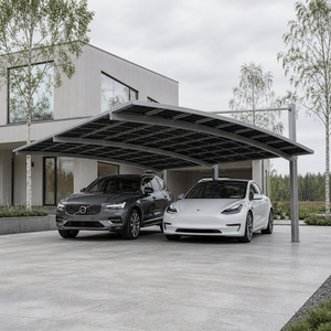 Abri de stationnement pour <span class=keywords><strong>2</strong></span> <span class=keywords><strong>voitures</strong></span> Angye, moderne et luxueux, personnalisé pour villa, avec toit <span class=keywords><strong>en</strong></span> aluminium thermolaqué et auvent imperméable - Product Image 6