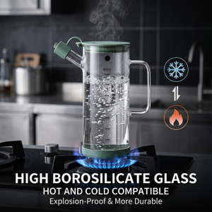 Dispenser Spray per Olio e Bottiglie per Aceto in Vetro Borosilicato di Alta Qualità da 550ml 750ml 19oz 26oz per Cucina e Olio Vegetale - Product Image 5