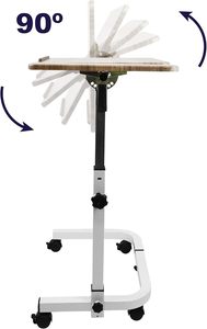 Ventas de fábrica Overbed Ruedas de mesa Altura ajustable Hospital Tilt Top Mesita de noche Rolling Overbed Table - Product Image 5