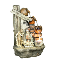 Fontaine d'eau de Noël en résine en gros, statue de Saint François, figurines religieuses, articles de décoration pour la maison