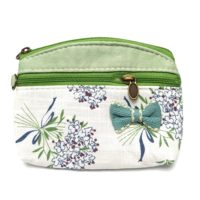 Porte-monnaie en coton à motif floral avec fermeture éclair, pochette à monnaie, portefeuille de poignet pour femmes