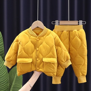 Bộ đồ thu đông bé trai dày dặn ấm áp chất liệu <span class=keywords><strong>cotton</strong></span> hai mảnh bán buôn quần áo trẻ em - Product Image 1