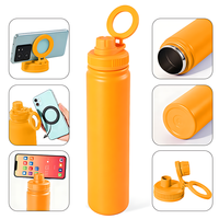 Bouteille d'eau sport isotherme en acier inoxydable thermolaqué 25 oz avec couvercle à anneau magnétique pour support de téléphone, personnalisable avec logo, idéale pour les voyages et la gym