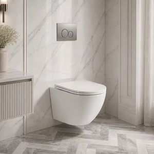 FOHOME Toilette suspendue flottante moderne Inodoro Articles sanitaires Toilettes suspendue au mur Toilette suspendue au mur sans rebord Tornado - Product Image 1