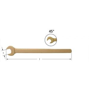 AMPCO - AR0027A Llave de extremo abierto de mango largo 45 °, Bronce de aluminio (métrico) - Product Image 1