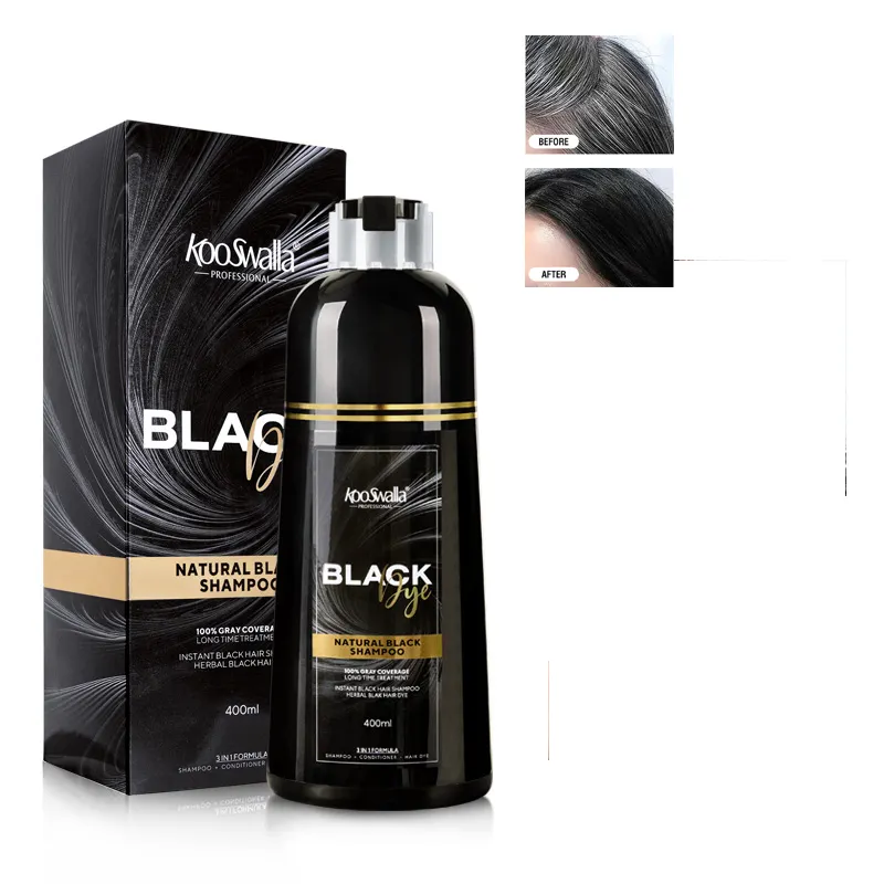 OEM/ODM Wholesale Black Brown Shampoo black Hair Dye Easy Use Organic 3 In 1 Herbal Extract Hair Dye shampoo
