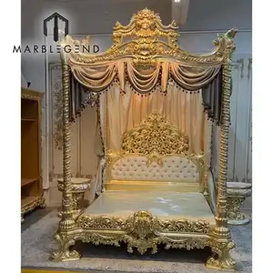 Luxury Bedroom Furniture Set, King Size Bed With Wood Carving Italy Style Brand New Bedroom Furniture
