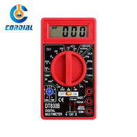 Multimètre numérique rouge CORDIAL DT830B pour voltmètre, ampèremètre, ohmmètre, mesure de tension et de courant