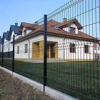 Valla exterior galvanizada con recubrimiento de polvo negro, soldada en 3D, de 6 pies, para exteriores.