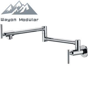 <span class=keywords><strong>Robinet</strong></span> de remplissage mural Wayon en or brossé de luxe avec bras articulé <span class=keywords><strong>double</strong></span> pour cuisine de chef - Product Image 5