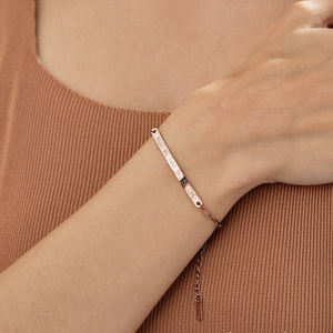 Custom Engrave Bar <strong>Friendship</strong> Bracelet <strong>Long</strong> <strong>Distance</strong> State Bracelet Anniversary <strong>Gift</strong> Personalized Jewelry for <strong>Gift</strong> - Product Image 3