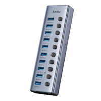 MING - Base de Conexión de Aleación de Aluminio con 10 Puertos y 1 USB, Compatible con Tipo-C y SD, Adaptador USB 3.0 para Transferencia de Datos de Computadora Portátil