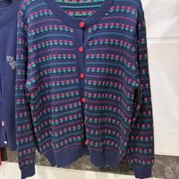 Cardigan en tricot jacquard floral Fair Isle à col rond pour femme 2026, boutonné sur le devant, doux, confortable, style vintage, coupe courte