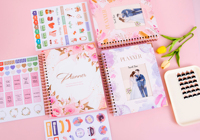 Carnet de notes quotidien personnalisé, journal de mariage, agenda, carnet de notes, calendrier, reliure spirale, couverture en cuir, format B5, 80 feuilles
