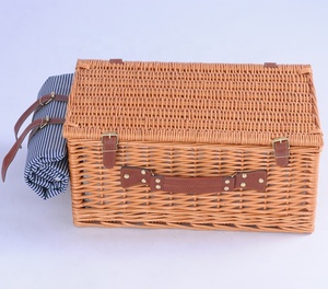 Bán buôn giá rẻ <span class=keywords><strong>wicker</strong></span> Dã Ngoại giỏ với dao kéo và dã ngoại chăn cho 4 người - Product Image 3