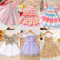 Robe de fête plissée pour filles, col rond, styles variés, motif floral uni, ceinture, en polyester, pour enfants de 2 à 12 ans, vente en gros