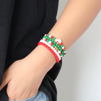 Kit de fabrication de bracelets DIY de Noël en stock, perles en résine plastique, breloques en argile polymère, coffret pour bijoux faits main