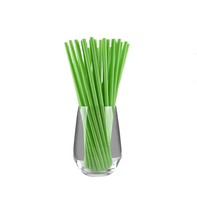 Pailles jetables 100 % compostables en PLA (amidon de maïs) vertes, écologiques et à base de plantes pour smoothies et jus, vente en gros en vrac