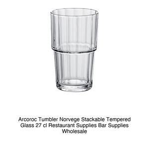 Verre à pied empilable Arcoroc Norvege en verre trempé 27 cl – Fournitures pour restaurants et bars – Vente en gros - Product Image 2