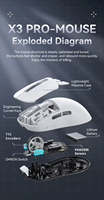 Souris de jeu Attack Shark X3 X6 sans fil, capteur PAW3395, RGB, accessoires pour PC, périphériques informatiques, cadeau, utilisation au bureau
