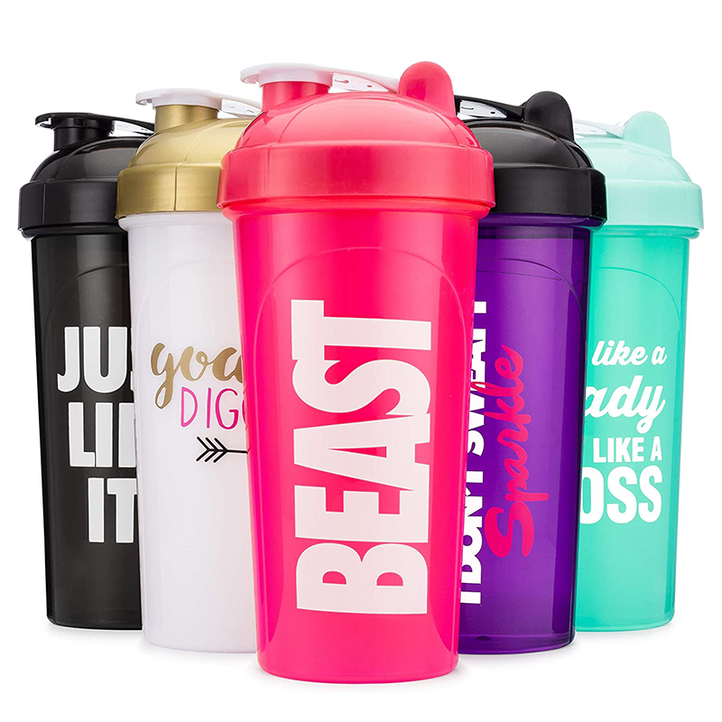 Wholesale gym fitness sports bpa free plastic spice custom logo gym empty glitter protein shaker bottle