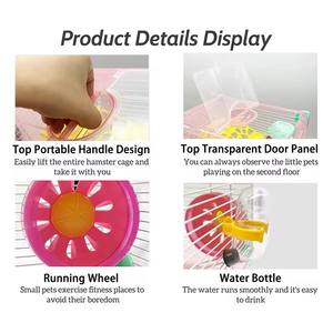 Kit de <span class=keywords><strong>cage</strong></span> à hamster portable double couche Joysing en métal à motif uni avec matériau en fer pour villa et sortie - Product Image 6