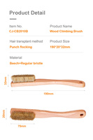 Brosse d'escalade ergonomique avec manche en bois de hêtre et poils épais en poils de sanglier pour l'entraînement en salle