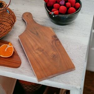 Planche à découper en bois d'acacia Planche à découper en bois 35.5x15x1.6 cm Pizza Viande Pain Planche de service - Product Image 6