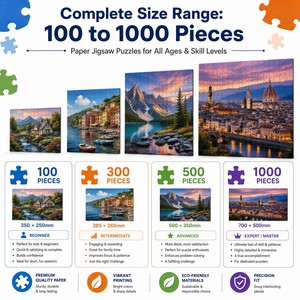 Produttore di Puzzle, 500-<span class=keywords><strong>1000</strong></span> Pezzi, Cartone Blu, Servizio OEM ODM, Certificato FSC, Puzzle Personalizzati per Regali - Product Image 4