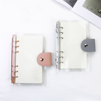 Classeur à anneaux transparent en PVC A5 / A6 / B5, carnet à anneaux en plastique, organiseur, agenda scolaire et de bureau