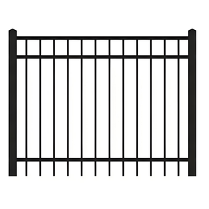 Panneaux de clôture en alliage d'aluminium thermolaqué pour cour résidentielle - Noir, kit DIY, style américain - Product Image 2