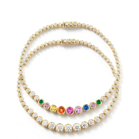 Gemnel Luxe Diamant Tennis Bracelet Vintage Plus de 925 Argent Étincelant Pierres Déclaration Bijoux