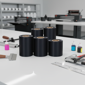 Ruban de transfert thermique en résine de cire pour <span class=keywords><strong>imprimante</strong></span> à code-barres, largeur 24 mm, encre noire pour <span class=keywords><strong>imprimante</strong></span> d'étiquettes - Product Image 5