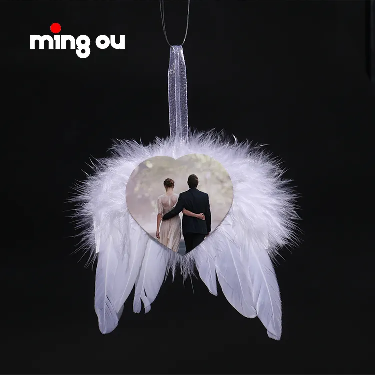 Christmas Festival Sublimation feather angel wings ornaments