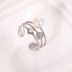 Bague en argent sterling 925 avec perle d'eau douce naturelle Kammy de 7 à 7,5 mm, taille ajustable, bijou de fiançailles pour femme - Product Image 6