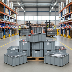 KE 320 High Capacity Plastic <b>Crate</b> Virgin HDPE Solid Wall Heavy Duty Stackable Euro Box for Industrial Storage and Logistics - Product Image 3