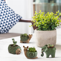 2024 nouvelle vente chaude Mini petites plantes animales succulentes porte-Pot de fleur avec Drainage pas cher bureau en céramique Pots de fleurs d'intérieur