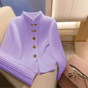 Cardigan Elegante Autunnale di Alta Qualità in Viscosa e Lana con Collo Halter e <span class=keywords><strong>Pizzo</strong></span> Lavorato a <span class=keywords><strong>Maglia</strong></span>, Top Unico e Super Elegante per Donna, Maglione Bianco 012 - Product Image 2