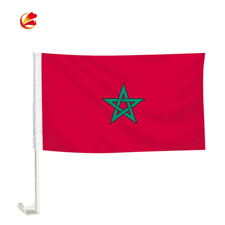 Groothandel 30x45cm 12x18inch Digitale Gedrukt marokkaanse Land vlag Custom Marokko Auto Vlag