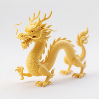 Ornement de dragon chinois usiné CNC en PLA et ABS - Détails complexes, options de couleurs multiples, décoration pour la maison et le bureau, usinage par fil