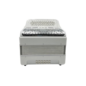 Fisarmonica Diatonica Professionale OEM SEASOUND JB3412C 34 Tasti 12 Bassi 3 Registri Corpo Bianco Opaco Griglia Argento Legno Bianco - Product Image 2