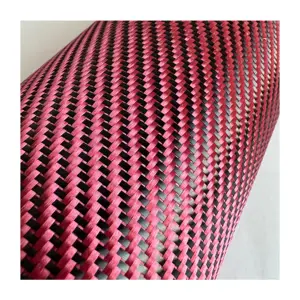 Hot Selling Product Colorful Carbon Aramid Fabric Red Carbon And Aramid Fiber Hybrid Fabric