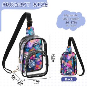 Bolso Bandolera Transparente de PVC con Diseño de Puntos Bohemios para Eventos Deportivos, Impermeable, con Estampado Personalizado, para Mujer - Product Image 3